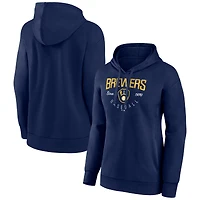 Women's Navy Milwaukee Brewers Live For It Pullover Hoodie