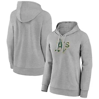 Women's Gray Athletics Distressed Team Pullover Hoodie