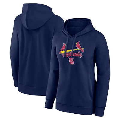Women's Navy St. Louis Cardinals Team Lockup Pullover Hoodie