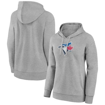 Women's Gray Toronto Blue Jays Distressed Team Pullover Hoodie
