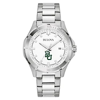 Men's Bulova Silver Baylor Bears Stainless Steel Classic Sport Watch