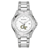 Men's Bulova Silver Georgia Tech Yellow Jackets Stainless Steel Classic Sport Watch