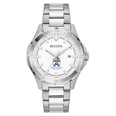 Men's Bulova Silver Pennsylvania Quakers Stainless Steel Classic Sport Watch