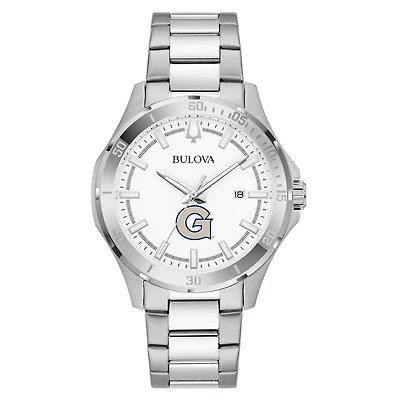 Men's Bulova Silver Georgetown Hoyas Stainless Steel Classic Sport Watch