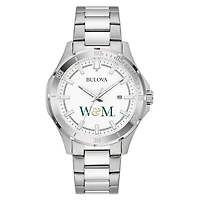 Men's Bulova Silver William & Mary Tribe Stainless Steel Classic Sport Watch