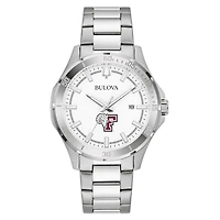 Men's Bulova Silver Fordham Rams Stainless Steel Classic Sport Watch