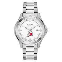 Men's Bulova Silver Utah Utes Stainless Steel Classic Sport Watch