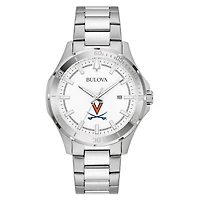 Men's Bulova Silver Virginia Cavaliers Stainless Steel Classic Sport Watch