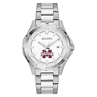 Men's Bulova Silver Mississippi State Bulldogs Stainless Steel Classic Sport Watch