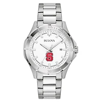 Men's Bulova Silver NC State Wolfpack Stainless Steel Classic Sport Watch