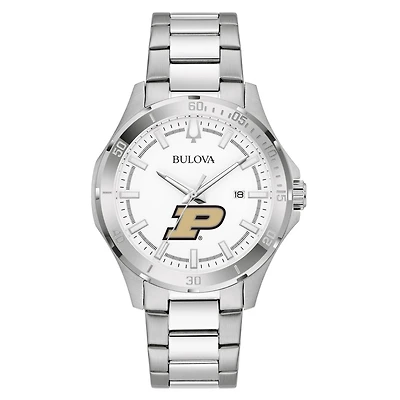 Men's Bulova Silver Purdue Boilermakers Stainless Steel Classic Sport Watch