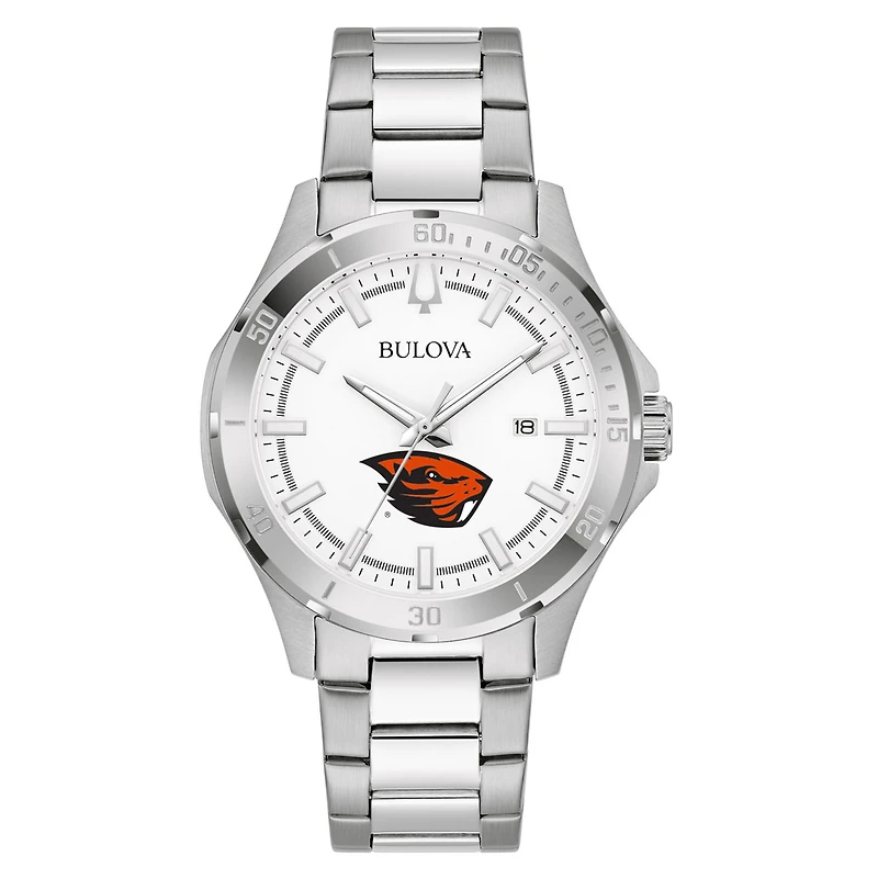 Men's Bulova Silver Oregon State Beavers Stainless Steel Classic Sport Watch