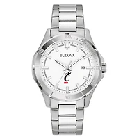 Men's Bulova Silver Cincinnati Bearcats Stainless Steel Classic Sport Watch
