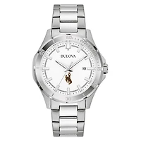 Men's Bulova Silver Wyoming Cowboys Stainless Steel Classic Sport Watch