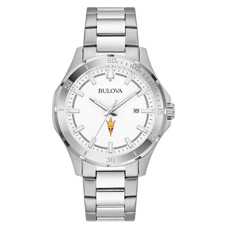 Men's Bulova Silver Arizona State Sun Devils Stainless Steel Classic Sport Watch