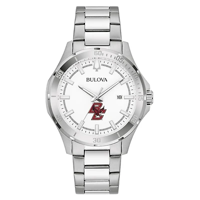 Men's Bulova Silver Boston College Eagles Stainless Steel Classic Sport Watch