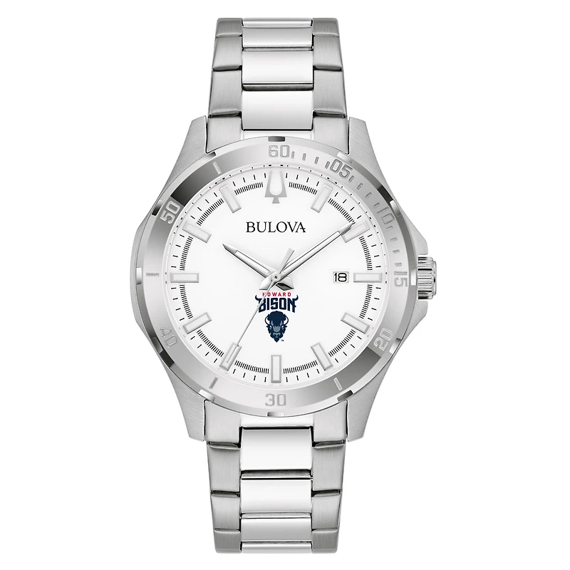 Men's Bulova Silver Howard Bison Stainless Steel Classic Sport Watch