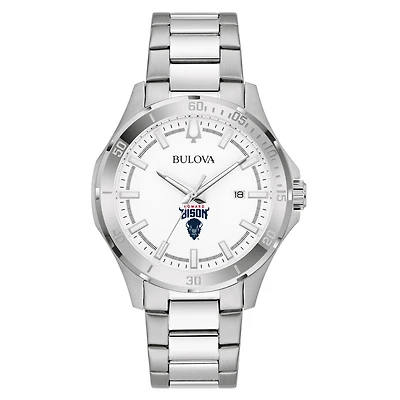 Men's Bulova Silver Howard Bison Stainless Steel Classic Sport Watch