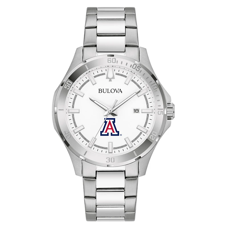 Men's Bulova Silver Arizona Wildcats Stainless Steel Classic Sport Watch