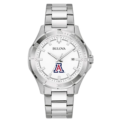 Men's Bulova Silver Arizona Wildcats Stainless Steel Classic Sport Watch