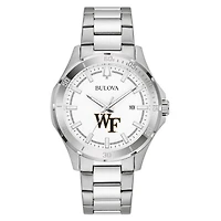 Men's Bulova Silver Wake Forest Demon Deacons Stainless Steel Classic Sport Watch