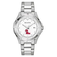 Men's Bulova Silver Ole Miss Rebels Stainless Steel Classic Sport Watch