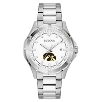 Men's Bulova Silver Iowa Hawkeyes Stainless Steel Classic Sport Watch