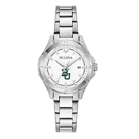 Women's Bulova Silver Baylor Bears Stainless Steel Classic Sport Watch