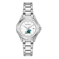 Women's Bulova Silver Tulane Green Wave Stainless Steel Classic Sport Watch