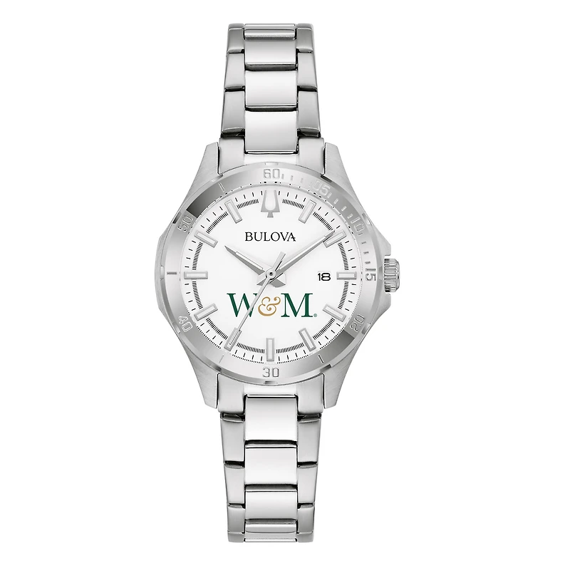 Women's Bulova Silver William & Mary Tribe Stainless Steel Classic Sport Watch