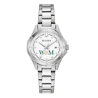 Women's Bulova Silver William & Mary Tribe Stainless Steel Classic Sport Watch