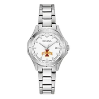 Women's Bulova Silver Iowa State Cyclones Stainless Steel Classic Sport Watch