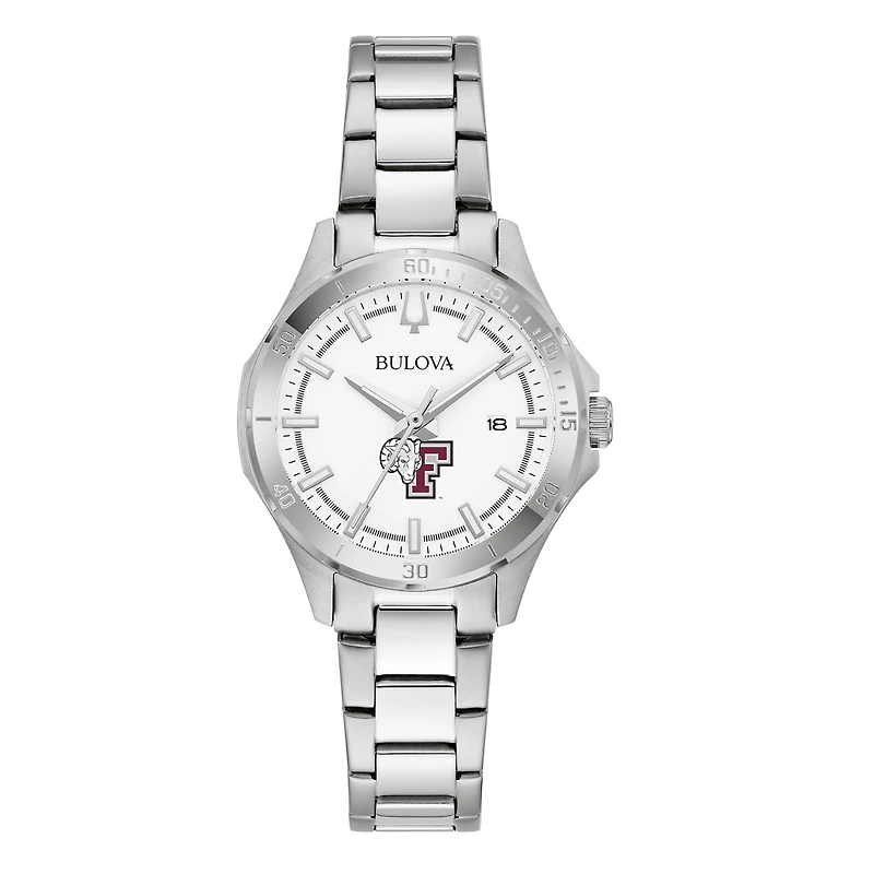 Women's Bulova Silver Fordham Rams Stainless Steel Classic Sport Watch