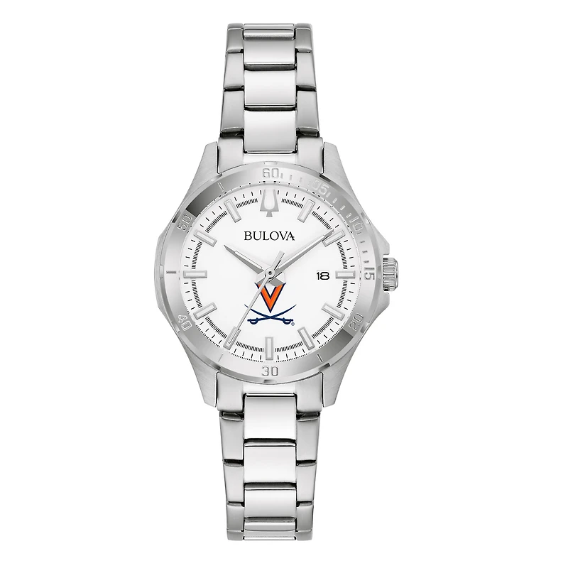 Women's Bulova Silver Virginia Cavaliers Stainless Steel Classic Sport Watch