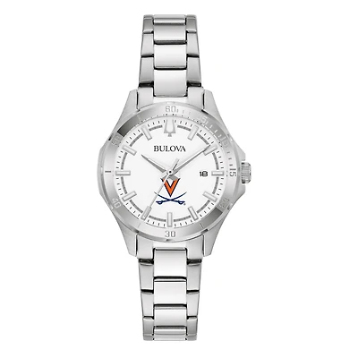 Women's Bulova Silver Virginia Cavaliers Stainless Steel Classic Sport Watch