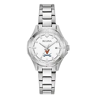 Women's Bulova Silver Virginia Cavaliers Stainless Steel Classic Sport Watch