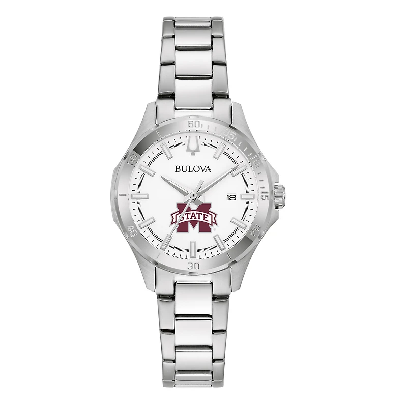 Women's Bulova Silver Mississippi State Bulldogs Stainless Steel Classic Sport Watch