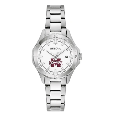 Women's Bulova Silver Mississippi State Bulldogs Stainless Steel Classic Sport Watch