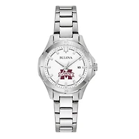 Women's Bulova Silver Mississippi State Bulldogs Stainless Steel Classic Sport Watch