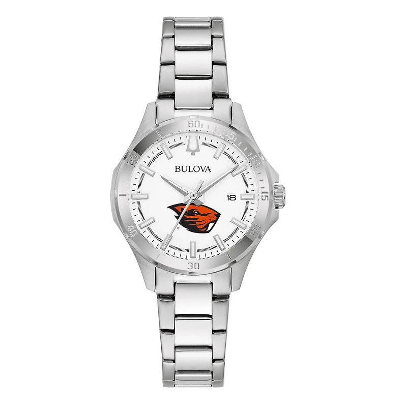 Women's Bulova Silver Oregon State Beavers Stainless Steel Classic Sport Watch