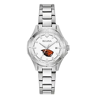 Women's Bulova Silver Oregon State Beavers Stainless Steel Classic Sport Watch