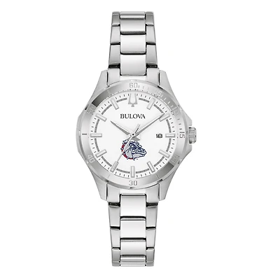 Women's Bulova Silver Gonzaga Bulldogs Stainless Steel Classic Sport Watch