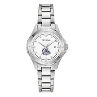Women's Bulova Silver Gonzaga Bulldogs Stainless Steel Classic Sport Watch