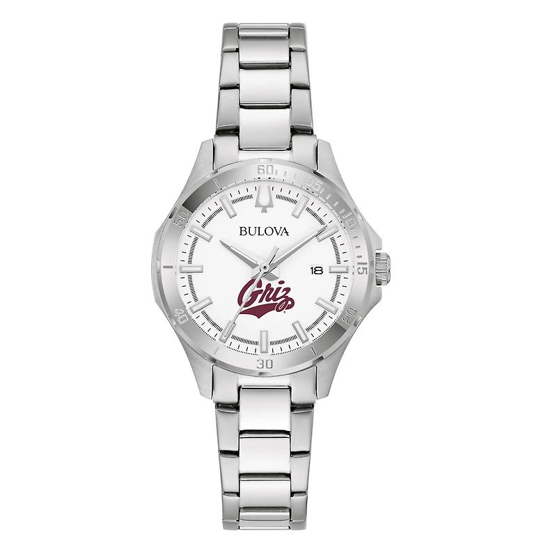 Women's Bulova Silver Montana Grizzlies Stainless Steel Classic Sport Watch