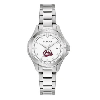 Women's Bulova Silver Montana Grizzlies Stainless Steel Classic Sport Watch