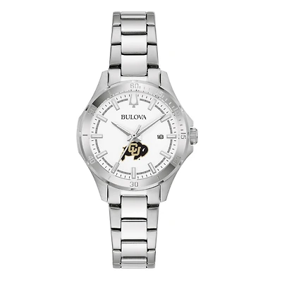 Women's Bulova Silver Colorado Buffaloes Stainless Steel Classic Sport Watch