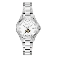 Women's Bulova Silver Colorado Buffaloes Stainless Steel Classic Sport Watch