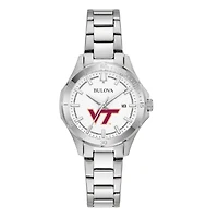 Women's Bulova Silver Virginia Tech Hokies Stainless Steel Classic Sport Watch