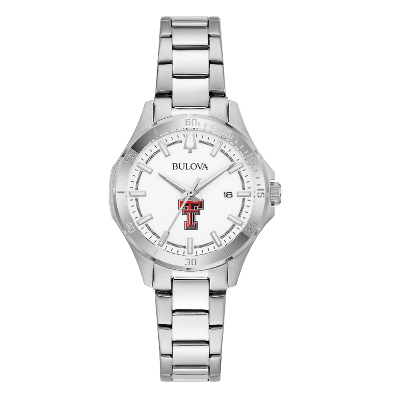 Women's Bulova Silver Texas Tech Red Raiders Stainless Steel Classic Sport Watch
