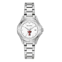 Women's Bulova Silver Texas Tech Red Raiders Stainless Steel Classic Sport Watch
